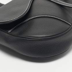Pre Owned Dior Black Leather Saddle Crossbody Bag