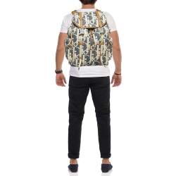 مملوكة مسبقًا حقيبة ظهر ديور دينيم أوبليك أزرق/بيج ورافيا هيت ذا رود