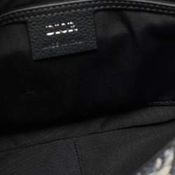 Pre Owned Dior Navy Blue Oblique Canvas and Leather Saddle Messenger Bag