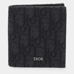 Pre Owned Dior Black Oblique Jacquard Bifold Wallet