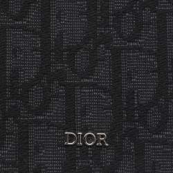 Pre Owned Dior Black Oblique Jacquard Bifold Wallet