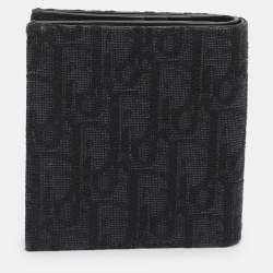 Pre Owned Dior Black Oblique Jacquard Bifold Wallet