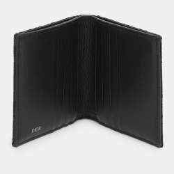 Pre Owned Dior Black Oblique Jacquard Bifold Wallet