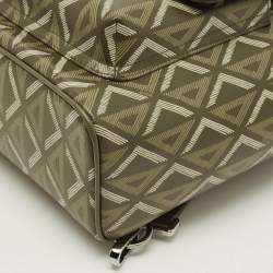 Pre Owned Dior Hit The Road Olive Green Diamond Coated Canvas and Leather Backpack