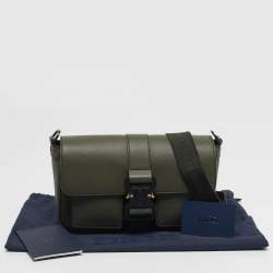 مملوكة مسبقًا حقيبة رسول جلد أخضر داكن ديور هيت ذا رود