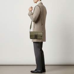 مملوكة مسبقًا حقيبة رسول جلد أخضر داكن ديور هيت ذا رود