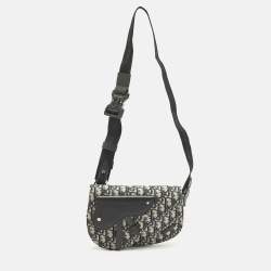 Pre Owned حقيبة سرج ^ديور^ قماش ^أوبليك^ أسود