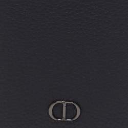 Pre Owned Dior CD Icon Black Leather Bifold Card Holder