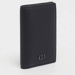 Pre Owned Dior CD Icon Black Leather Bifold Card Holder