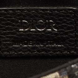 مملوكة مسبقًا Dior Saddle Navy Blue/Black Oblique Canvas and Leather Pouch Bag