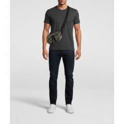 مملوكة مسبقًا Dior Saddle Navy Blue/Black Oblique Canvas and Leather Pouch Bag