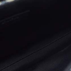 Pre Owned Dior Saddle Black/Blue Oblique Canvas and Leather Messenger Bag