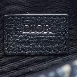 Pre Owned Dior Saddle Black/Blue Oblique Canvas and Leather Messenger Bag
