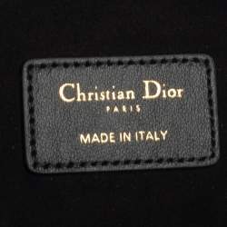 Dior Black Leather Medium Stripe Clutch