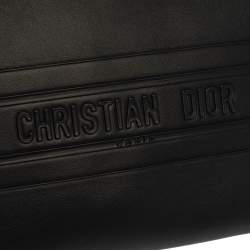 Dior Black Leather Medium Stripe Clutch