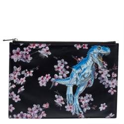 Dior x Sorayama Black Leather Large Zip Pouch
