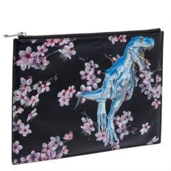 Dior x Sorayama Black Leather Large Zip Pouch