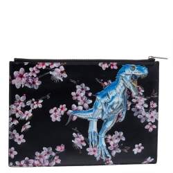 Dior x Sorayama Black Leather Large Zip Pouch