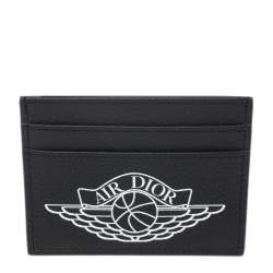Pre Owned Dior Navy Blue Leather Air Dior Card Holder