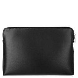 Dior Black Calf Leather Embossed Clutch Bag 