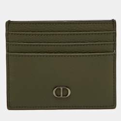 Dior Olive Green Leather Card Holder
