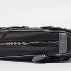 Dior Black Nylon and Leather Saddle Crossbody Bag