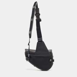 Dior Black Nylon and Leather Saddle Crossbody Bag