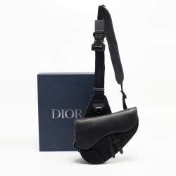 Dior Black Nylon and Leather Saddle Crossbody Bag