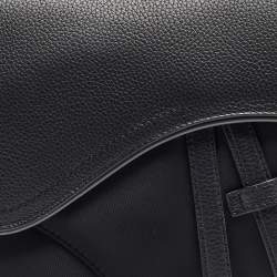Dior Black Nylon and Leather Saddle Crossbody Bag