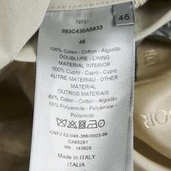 Dior Homme Light Beige Cotton Zip-Up Jacket S