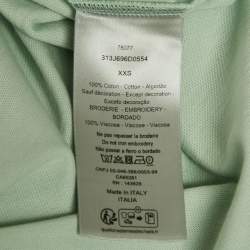Pre Owned Dior Homme Mint Green CD Diamond Embroidered Cotton T-Shirt XXS