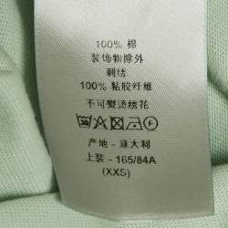 Pre Owned Dior Homme Mint Green CD Diamond Embroidered Cotton T-Shirt XXS
