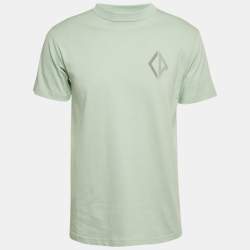 Pre Owned Dior Homme Mint Green CD Diamond Embroidered Cotton T-Shirt XXS