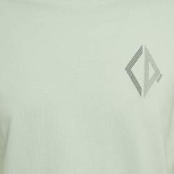 Pre Owned Dior Homme Mint Green CD Diamond Embroidered Cotton T-Shirt XXS