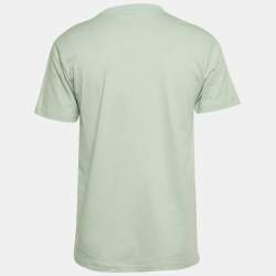 Pre Owned Dior Homme Mint Green CD Diamond Embroidered Cotton T-Shirt XXS