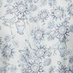 Pre Owned Dior Homme Blue Hylton Nel Print Silk Short Sleeved Shirt S