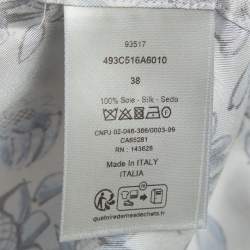 Pre Owned Dior Homme Blue Hylton Nel Print Silk Short Sleeved Shirt S