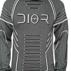 Dior Monochrome Intarsia & Technical Knitted Turtleneck Sweater L
