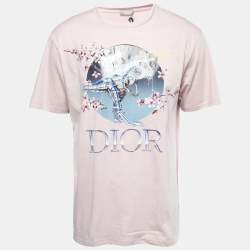 Pre Owned Dior Homme Pink Cotton Graphic T-Shirt L