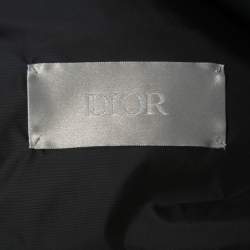 Dior Grey Printed Cotton Fleece Puffer Vest L