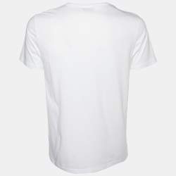 Pre Owned Dior Homme White CD Icon Cotton Crew Neck T-Shirt M