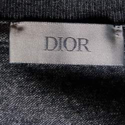 Dior Homme Black Striped Wool & Cotton Atelier Pocket Detail T-Shirt XL