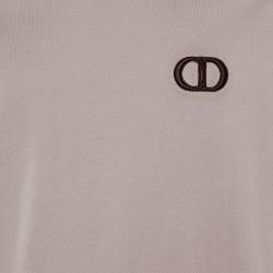 Pre Owned Dior Homme Mauve Purple Logo Embroidered Cotton Knit T-Shirt M