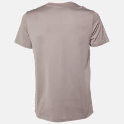Pre Owned Dior Homme Mauve Purple Logo Embroidered Cotton Knit T-Shirt M