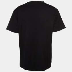Pre Owned Dior Homme Black Embroidered Cotton Crew Neck T-Shirt S