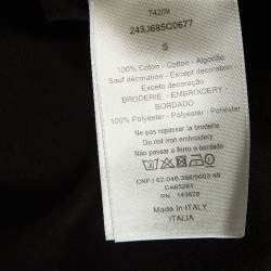 Pre Owned Dior Homme Black Embroidered Cotton Crew Neck T-Shirt S