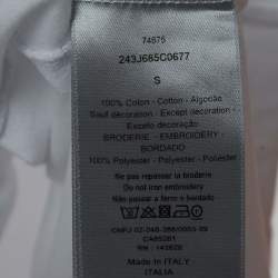 Pre Owned Dior Homme White Embroidered Cotton Half Sleeve T-Shirt S