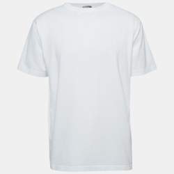 Pre Owned Dior Homme White Embroidered Cotton Half Sleeve T-Shirt S