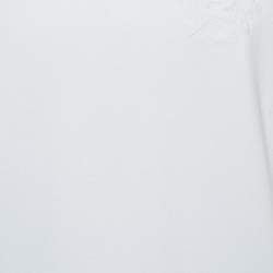 Pre Owned Dior Homme White Embroidered Cotton Half Sleeve T-Shirt S