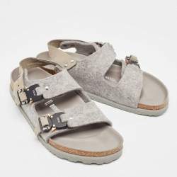 Dior Grey Fur Buckle Slingback Sandals Size 40